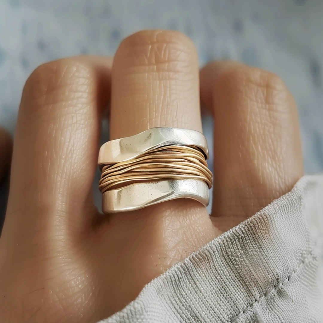 Silver Gold Wire Ring