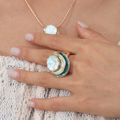 Boho Three-Layer Enamel Ring