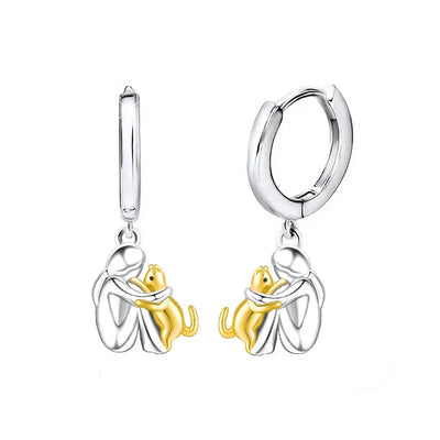 Whisker Chic - Playful Cat Icon Earrings with Round Closure