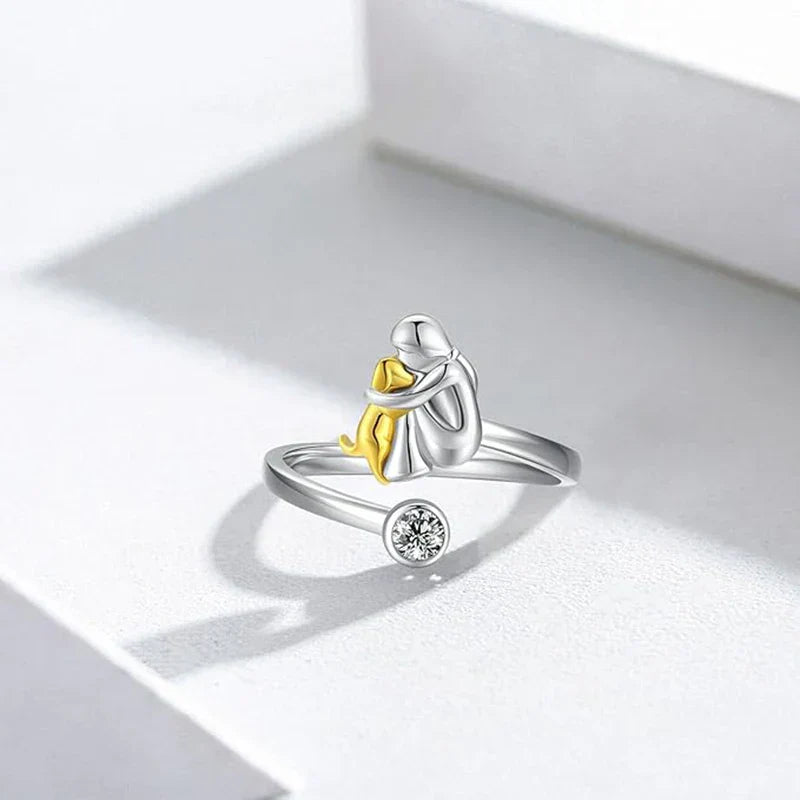 Canine Charm - Playful Dog Icon Ring
