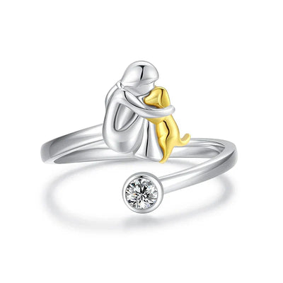 Canine Charm - Playful Dog Icon Ring