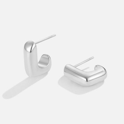 Alice Quadrat Hoop Silver Earrings