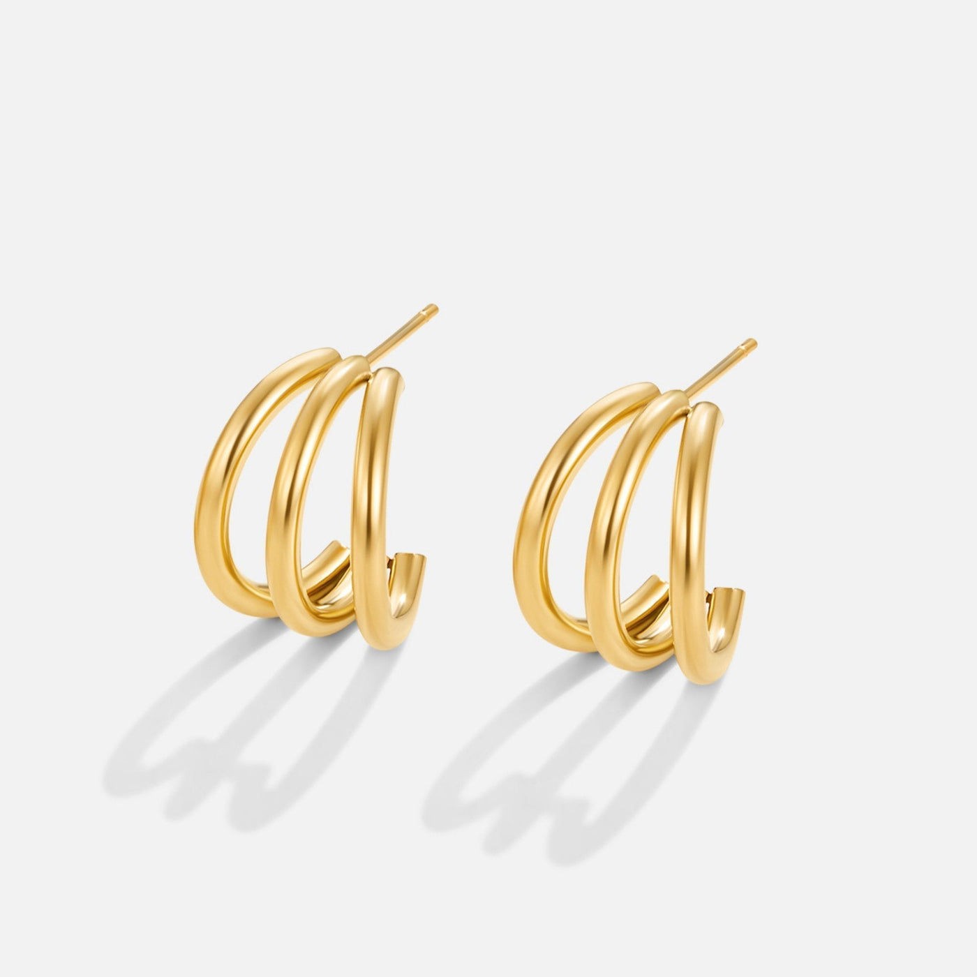 Ana Triple Golden Earrings