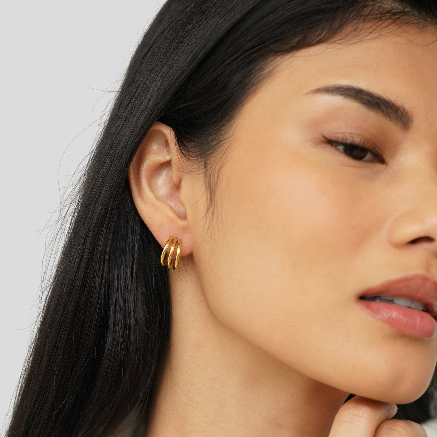 Ana Triple Golden Earrings