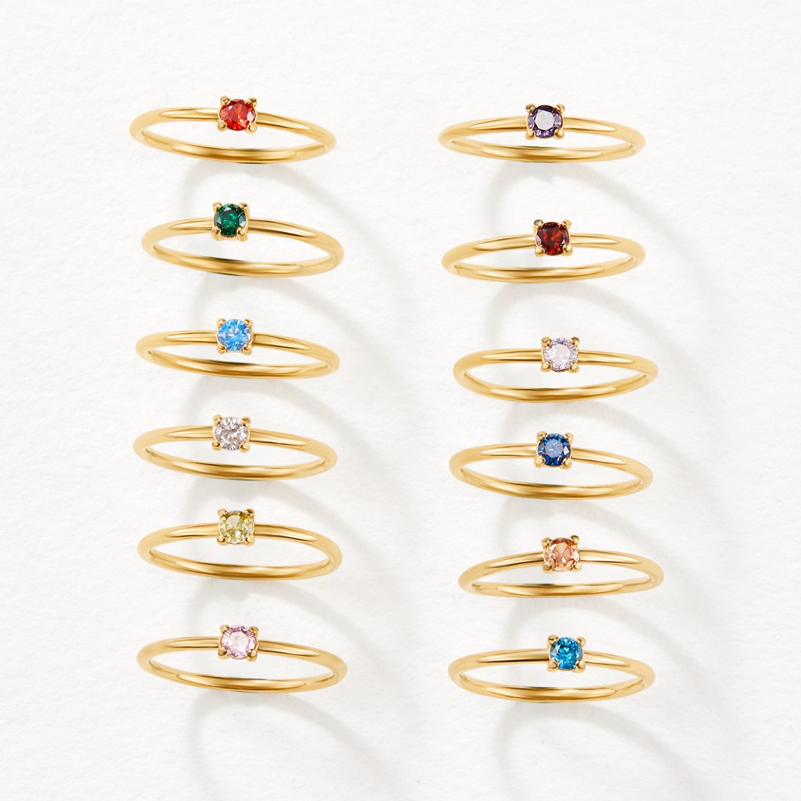 Birthstone Gold Rings--