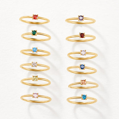Birthstone Gold Rings--