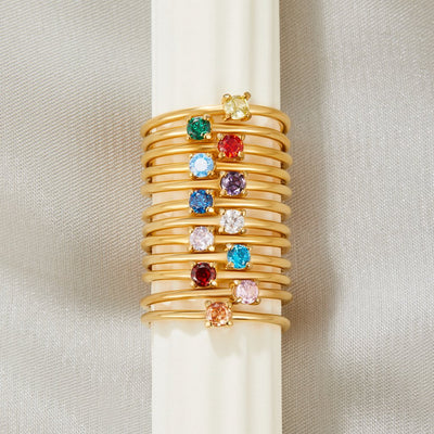 Birthstone Gold Rings--