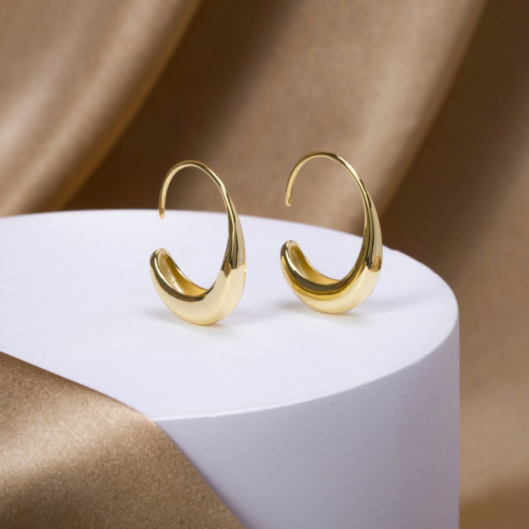 Anna - Drop Hoop Earrings