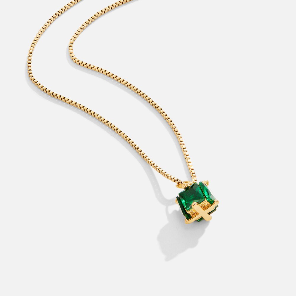 Emerald Cube Pendant
