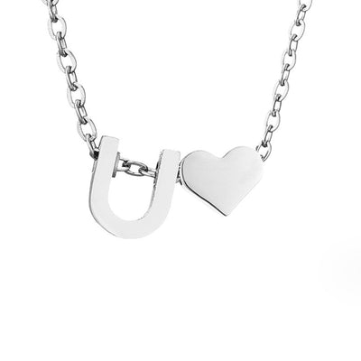 Eternal Love & Letter Silver Necklace