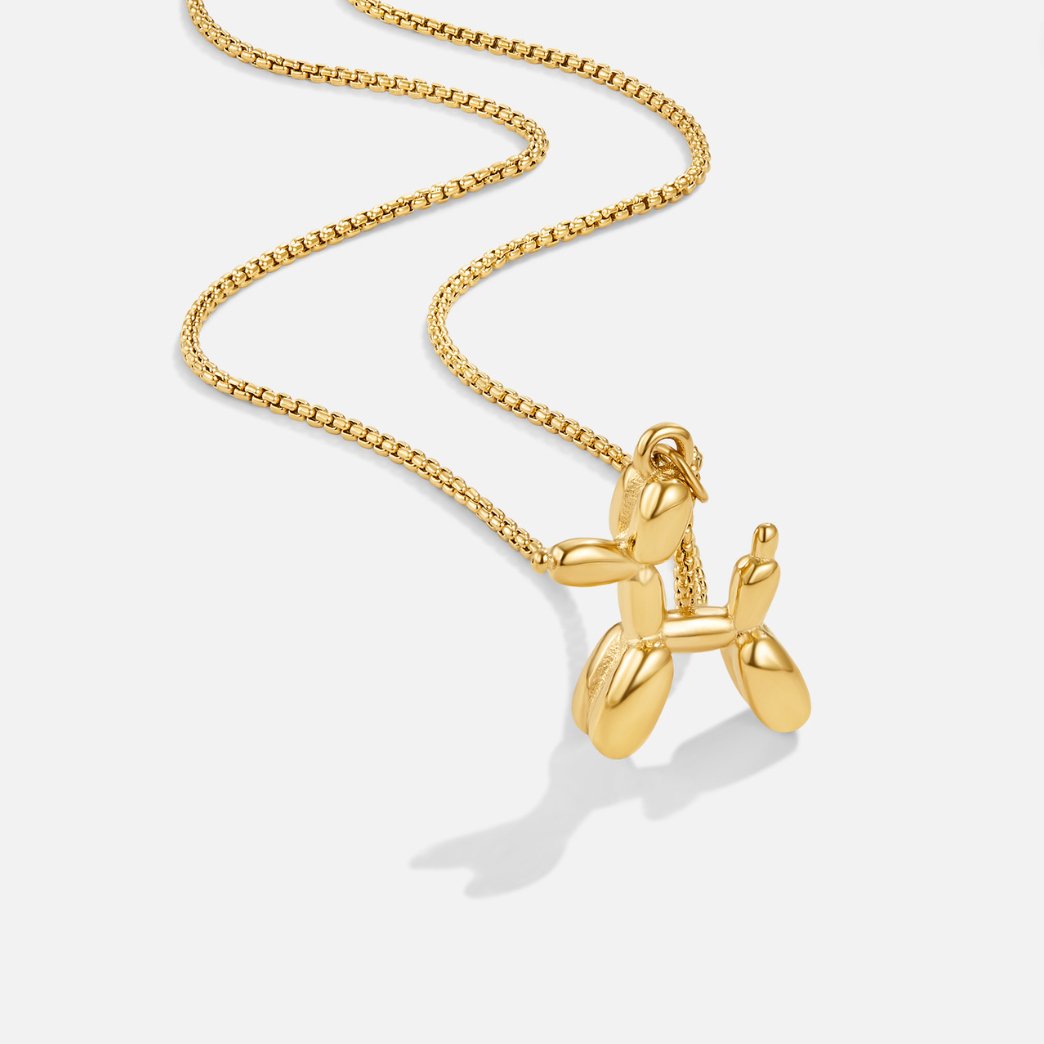 Golden Balloon Animal Necklace