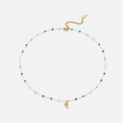 Golden Tulip Pearl Necklace