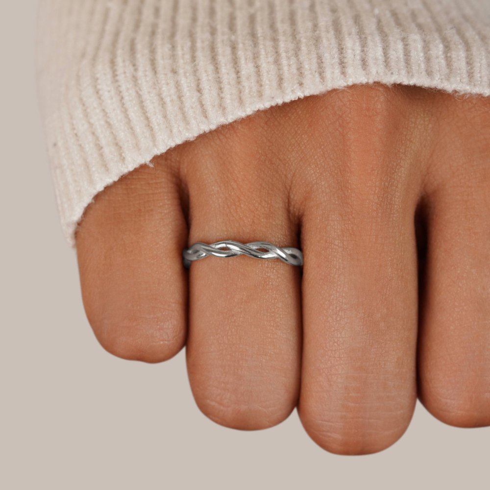 Infinity Silver Twist Ring