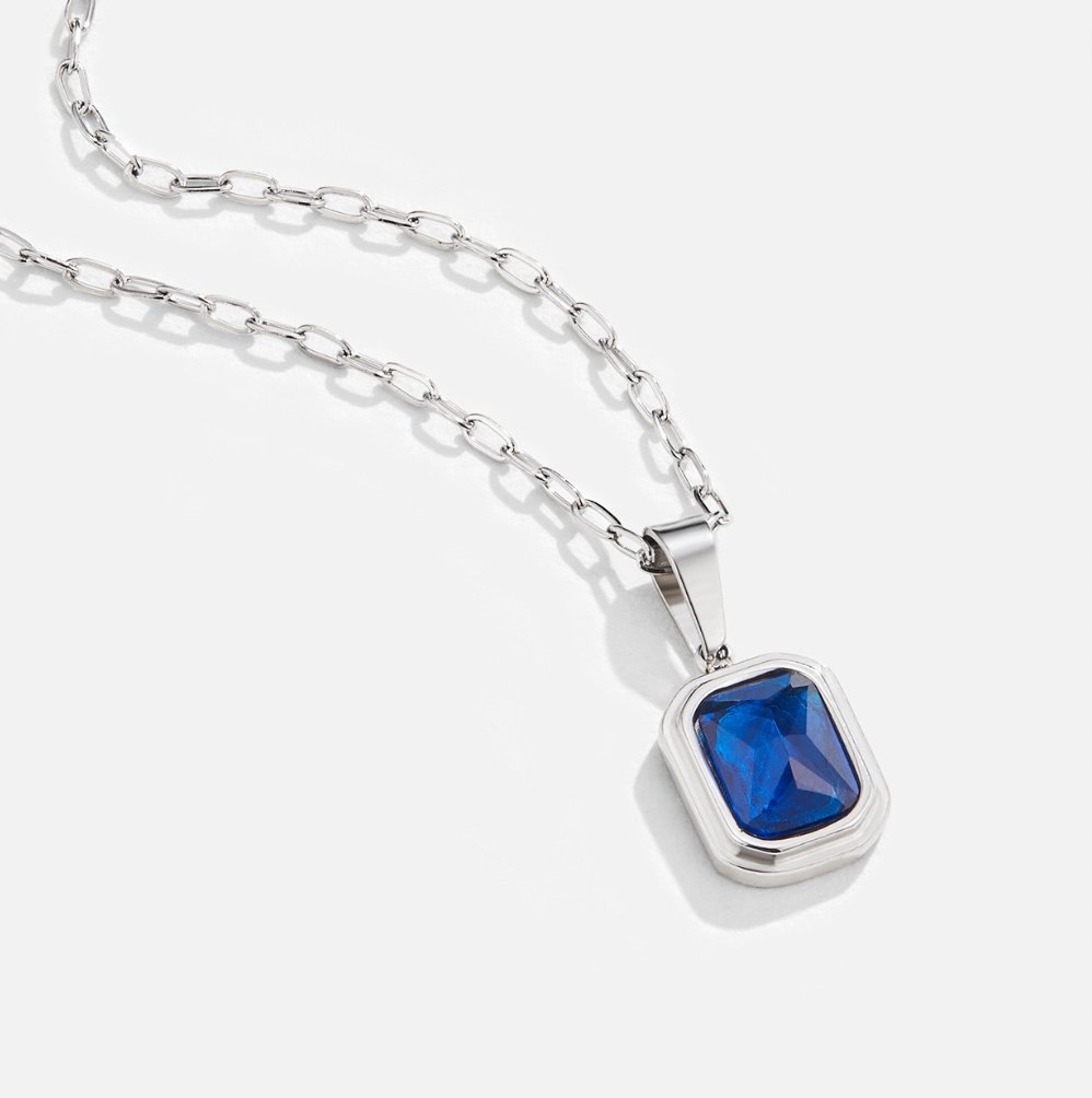 Ocean Blue Pendant with Silver Chain