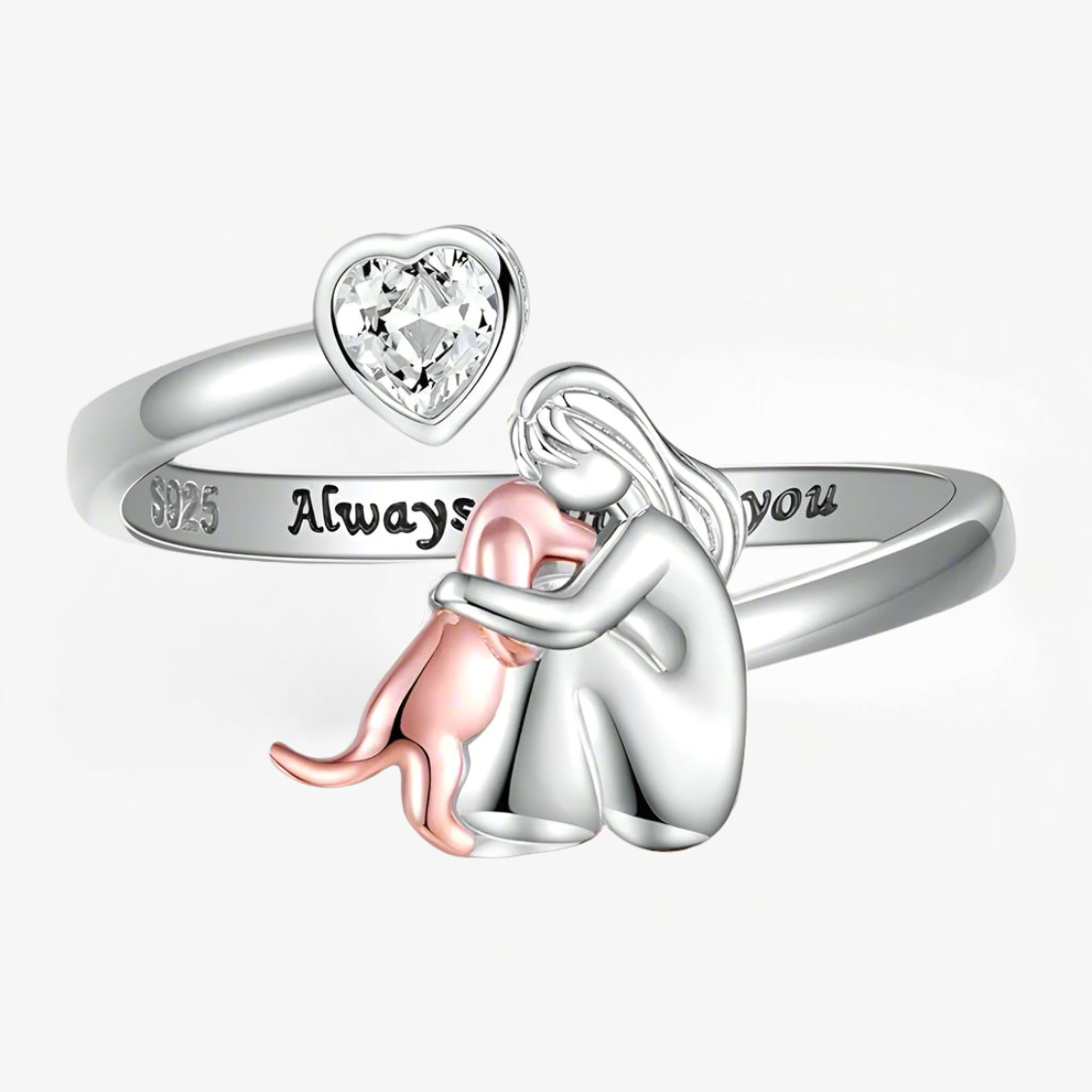 Canine Charm - Playful Pink Dog Icon Ring