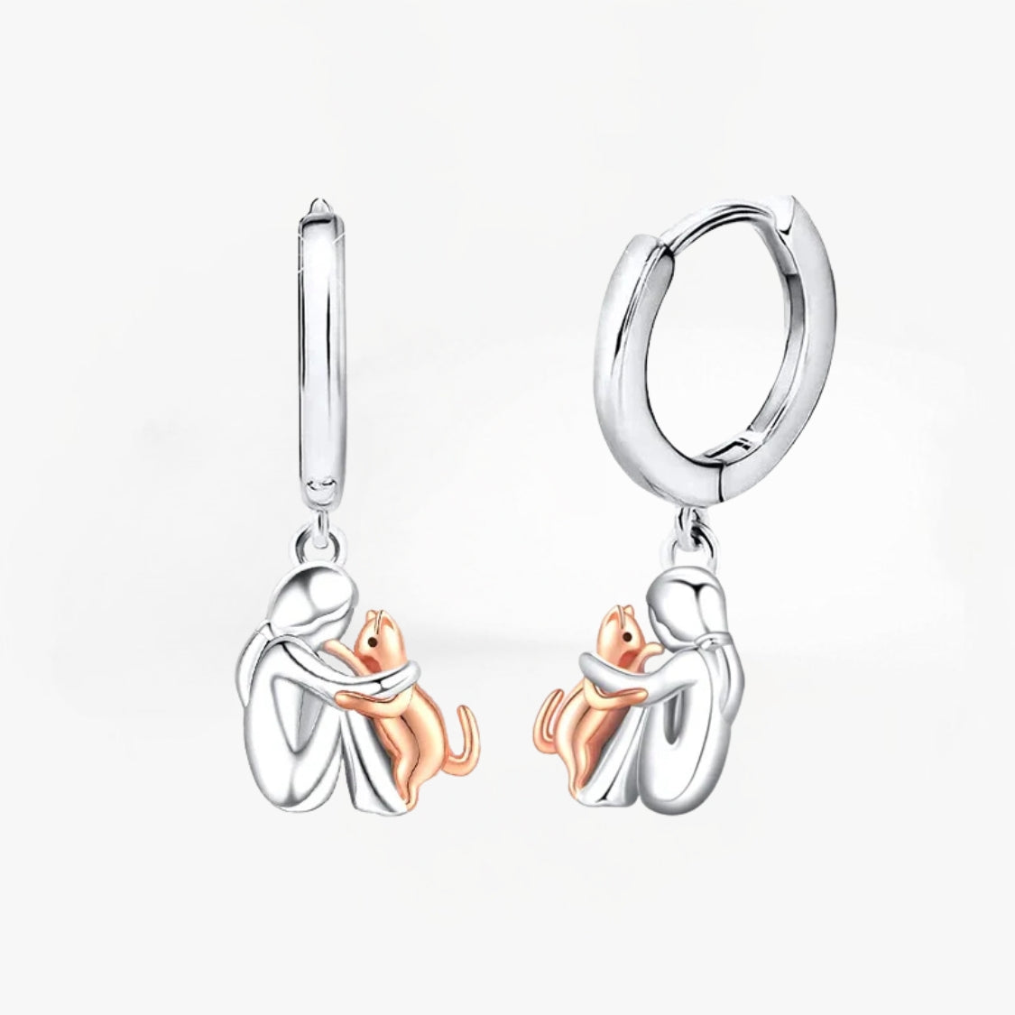 Whisker Chic - Playful Cat Icon Earrings with Round Closure