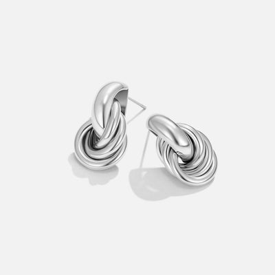 Sofia Twisted Silver Hoops