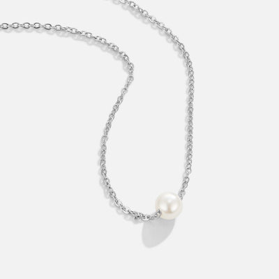 Solitaire Silver Beads Necklace
