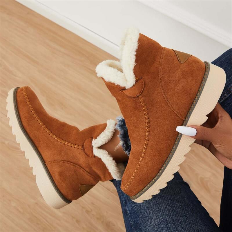 Clarisse - Autumn Suede Boots with Fleece Lining